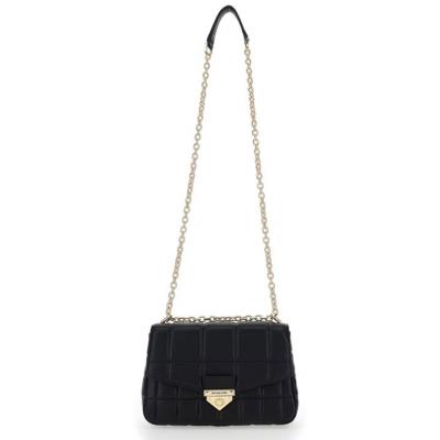 MICHAEL KORS Sac besace Soho cuir matelass&eacute; Noir Michael 