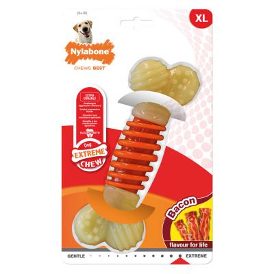 NYLABONE  Power Chew Durable Dog Toy Bacon Flavor Large/Giant - 2 Pack