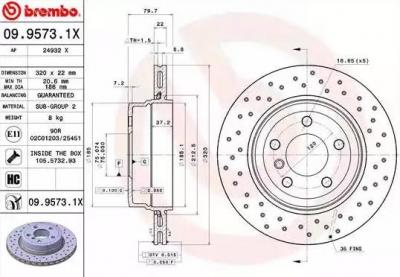 BREMBO Disque de frein  XTRA LINE  09.9573.1X, 1 pi&egrave;ce