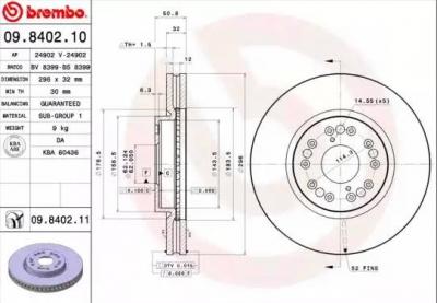BREMBO Disque de frein COATED DISC LINE 09.8402.11 