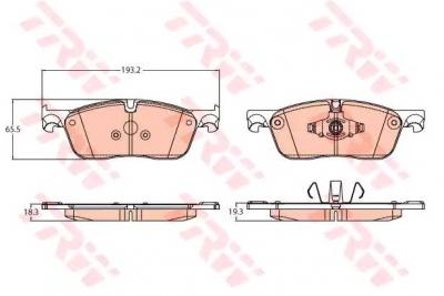 TRW  Jeu de plaquettes de frein avant GDB2100 LAND ROVER DISCOVERY