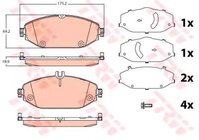 TRW  Jeu de plaquettes de frein avant GDB2097 MERCEDES-BENZ CLASSE E