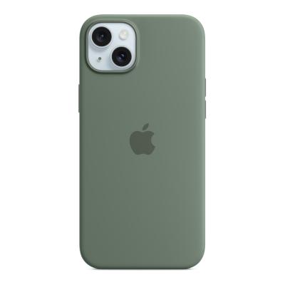 APPLE  Coque en silicone avec MagSafe pour iPhone 15 Plus - Cypr&egrave;s