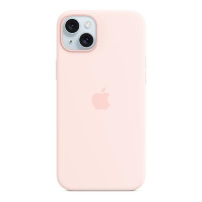 APPLE  Coque en silicone avec MagSafe pour iPhone 15 Plus - Rose p&acirc;le