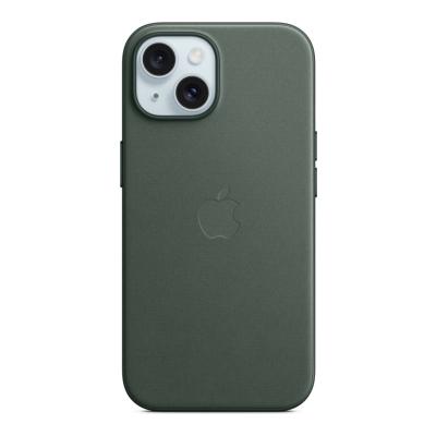 APPLE  Coque en tissage fin avec MagSafe pour iPhone 15 - Ch&ecirc;ne vert