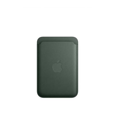 APPLE Porte-cartes en tissage fin pour iPhone avec MagSafe Ch&ecirc;ne vert