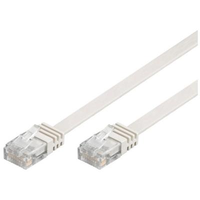 GOOBAY Cable R&eacute;seau Plat RJ45 u/utp C6 2m blanc (95152) - 