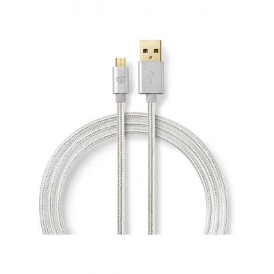 NEDIS  - C&acirc;ble USB - USB (M) pour USB-C (M) - USB 2.0 - 2 m - rond - aluminium