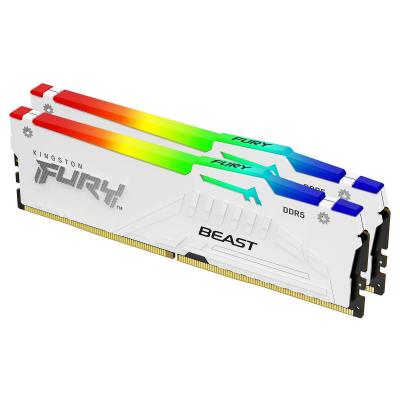KINGSTON  FURY Beast RGB 64 Go (2 x 32 Go) DDR5 6400 MHz CL32 - Blanc