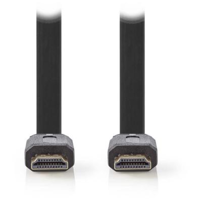 NEDIS C&acirc;ble HDMI plat haute vitesse avec Ethernet Noir (3 m&egrave;tres)