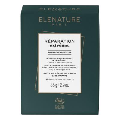 ELENATURE  Shampooing Solide 2-en-1 Nourrissant & D&eacute;m&ecirc;lant R&eacute;paration Extr&ecirc;me 