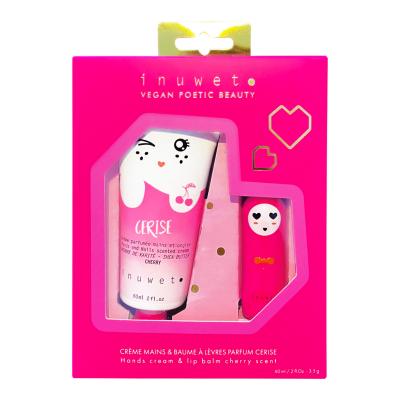 INUWET (IN UNICORN WE TRUST) Coffret cr&egrave;me mains & baume &agrave; l&egrave;vres cerise - 