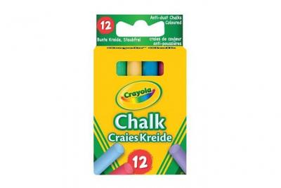 CRAYOLA  - Craies de Couleur pour Tableau, Set de 12 pi&egrave;ces, sans poussi&egrave;re, 0281
