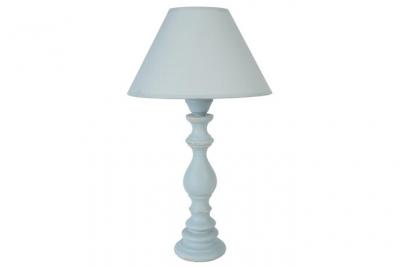 TOSEL BAGNOLET - Lampe de chevet colonne bois gris bleu
