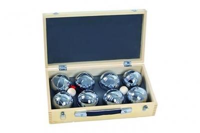 GENERIQUE Blinky Coffret en Bois Contenant 8 Boules de pétanque Beige 720 g