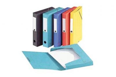 EXACOMPTA  Boite de classement Exabox Dos 40mm Carte lustr&eacute;e - A4 - Jaune - Lot de 8