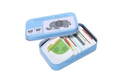 TOTALCADEAU Bo&icirc;te de jeu de cartes puzzle &agrave; assembler animaux jeu Montessori 