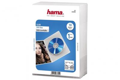 HAMA  - Bo&icirc;tier fin de stockage pour CD/DVD - capacit&eacute; : 1 CD - transparent (pack de 10)