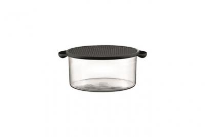 BODUM  HOTPOT Plat en verre avec couvercle en silicone, 2.5 l Noir