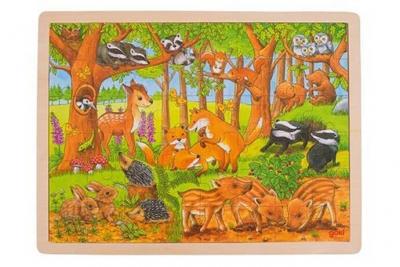 GOKI - Puzzle B&eacute;b&eacute;s Animaux dans la for&ecirc;t 48 Pieces, 57734, Multicolore