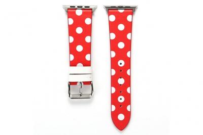  Bracelet de montre en cuir bicolor pour Apple Watch Series 6/ SE/ 5/ 4 40mm - Rouge&Blanc 