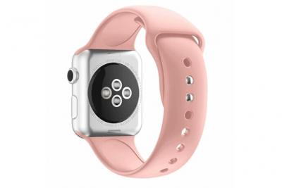  Bracelet en silicone boucle double rose pour votre Apple Watch Series 4 44mm/Series 3 2 1 42mm 