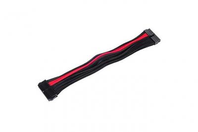 SILVERSTONE  SST-PP07-MBBR - 30cm Carte m&egrave;re 24pin vers 24pin Cable d'extension manchonn&eacute;, noir rouge