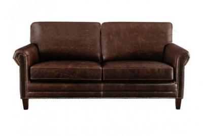 VENTE UNIQUE Vente-unique Canap&eacute; 2 places en cuir vieilli CASSANDRA - Marron