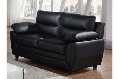 VENTE UNIQUE Vente-unique Canap&eacute; 2 places MANOA en simili - Noir