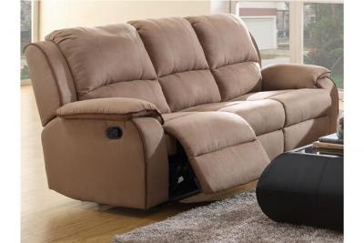VENTE UNIQUE Canap&eacute; 3 places relax en microfibre HERNANI - Taupe 