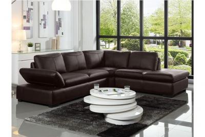 VENTE UNIQUE Vente-unique Canap&eacute; d'angle en cuir ONYX II - Marron - Angle droit