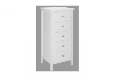 Vente-unique Chiffonnier ALBANE - 5 tiroirs - Pin blanc