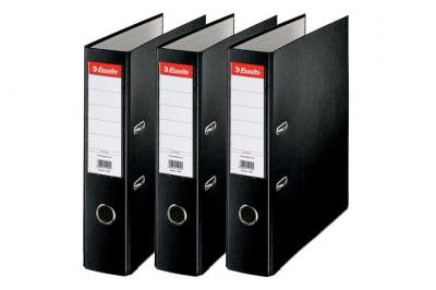 ESSELTE , classeurs &agrave; levier, Essentials, A4, 75mm, PP, noir, lot de 3