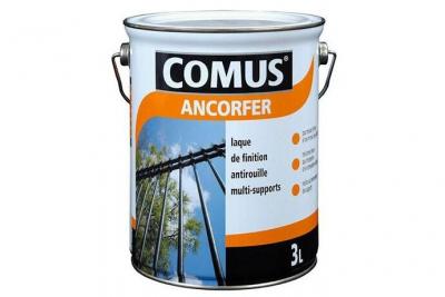 COMUS Peinture-laque finition Ancorfer ferronnerie  SAS - Noir mat 9050 - 6 Pots 0,75 L - 12110