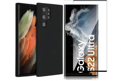 Little Boutique Coque Silicone Noir pour Samsung Galaxy S22 Ultra 5G