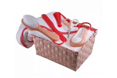 BEABA Corbeille de toilette B&eacute;aba Corail et Beige 