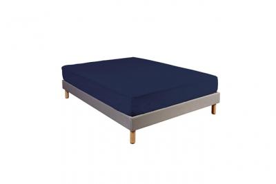 NON RENSEIGNE Terre de Nuit Drap housse 100% coton bleu marine - bonnet 27 cm 80x190