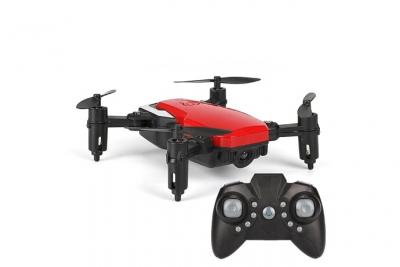 YONIS Drone Rc Quadcopter Pliable Touche D&eacute;collage Atterrissage M&eacute;tal Abs Rouge