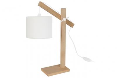 TOSEL ENKEL - Lampe de bureau articul&eacute; bois naturel et &eacute;cru