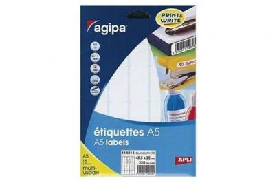 APLI Etiquette adh&eacute;sive Agipa A5 16x22 - etui 1152