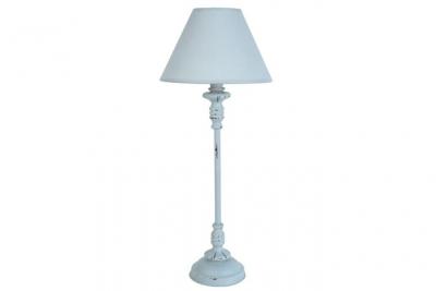 TOSEL EVRY - Lampe de chevet colonne m&eacute;tal gris et bleu