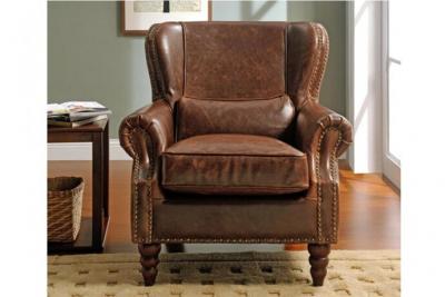 VENTE UNIQUE Vente-Unique Fauteuil 100% cuir EDOUARD - Marron