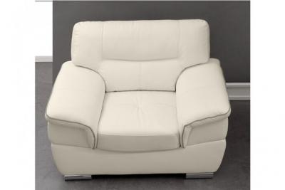 VENTE UNIQUE Vente-Unique Fauteuil en cuir THIBAULT - Ivoire