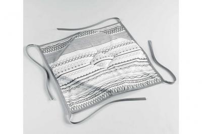PARIS PRIX Galette de Chaise ""Analea"" 36x36cm Noir & Blanc