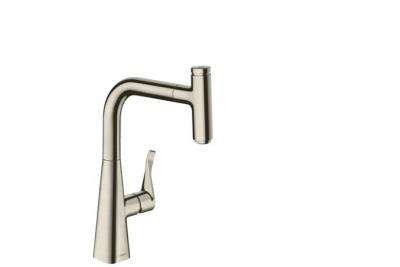 HANSGROHE Robinet mitigeur de cuisine avec bec extractible et 1 jet Metris Select acier 