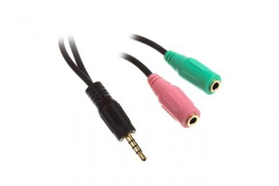 INLINE C&acirc;ble adaptateur audio &reg; Jack 3,5mm M&acirc;le / Femelle, noir, 0,15m