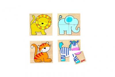 GOKI  m&eacute;moire et puzzle : Jeu en 20 parties d'animaux sauvages