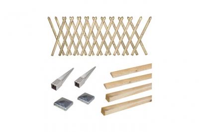 CEMONJARDIN Kit cl&ocirc;ture en bois Prunus h 80 &agrave; enfoncer - Marron