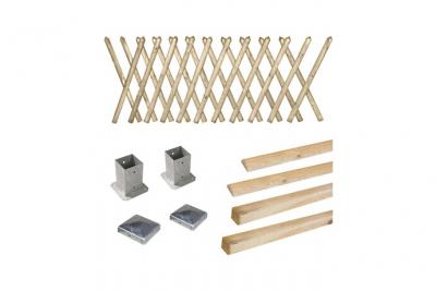 CEMONJARDIN Kit cl&ocirc;ture en bois Prunus H 80 &agrave; fixer