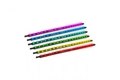 REBORNLEAGUE LED RGB 30cm de 16 led, Fixation aimant e/autocollante, 2 pcs/pack